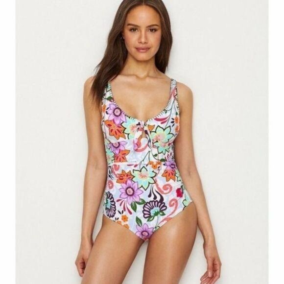 NWT Anne Cole Fleetwood Floral Key-Hole One-Piece Swimsuit - Picture 2 of 9